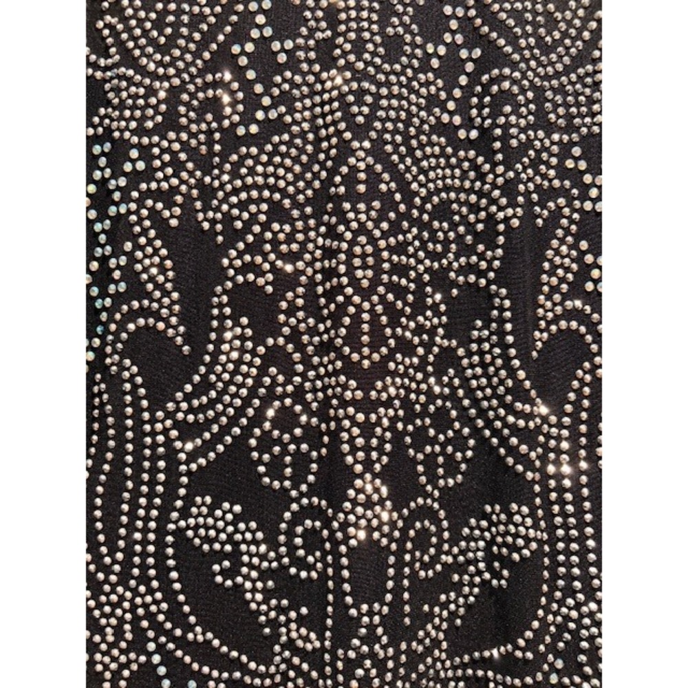 NWOT Rhinestone Mock Neck Long Sleeve Micromeshi Bodycon Dress - Picture 6 of 6